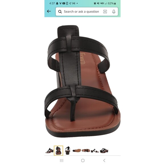 Franco Sarto Ezra Black Leather Strap Block-Heel Sandals Women’s Size 5 NWT - Picture 3 of 5